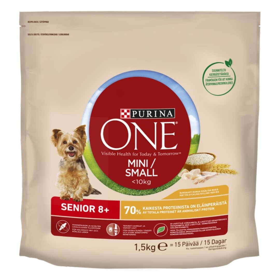 PURINA ONE® Small Dog Senior 8+ med Kyckling Purina